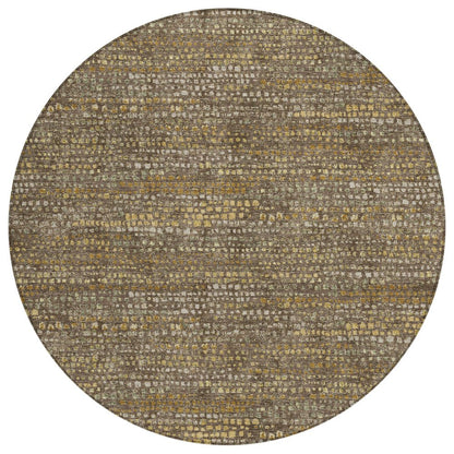 8' Chocolate And Brown Round Abstract Washable Indoor Outdoor Area Rug HomeRoots