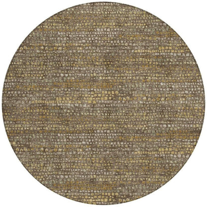 8' Chocolate And Brown Round Abstract Washable Indoor Outdoor Area Rug HomeRoots