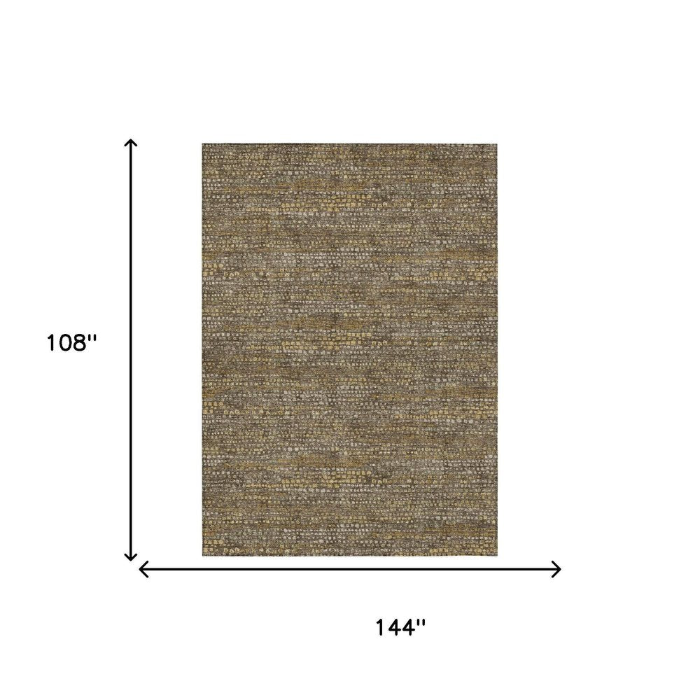 9' X 12' Chocolate And Brown Abstract Washable Indoor Outdoor Area Rug HomeRoots