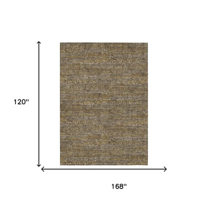 10' X 14' Chocolate And Brown Abstract Washable Indoor Outdoor Area Rug