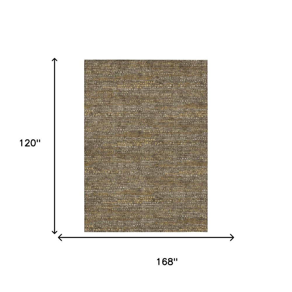 10' X 14' Chocolate And Brown Abstract Washable Indoor Outdoor Area Rug HomeRoots