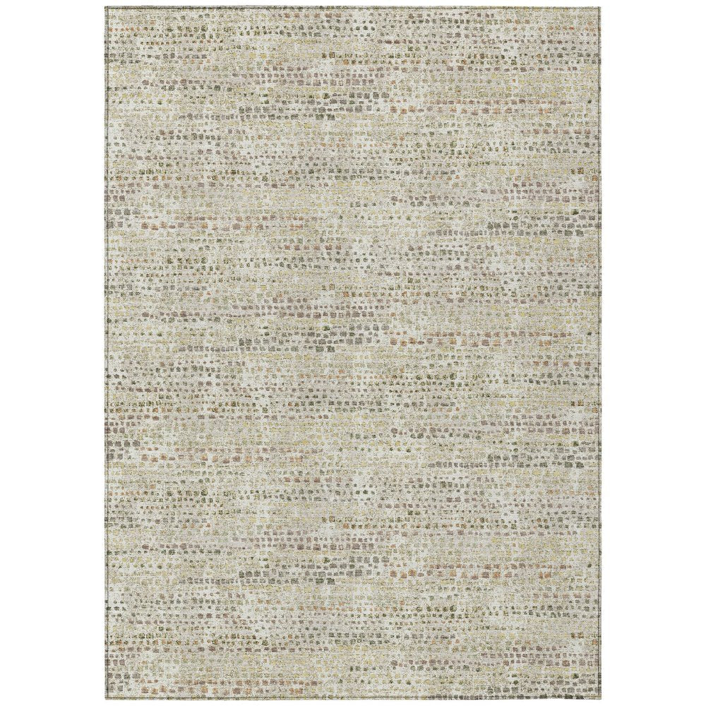 5' X 8' Ivory And Beige Abstract Washable Indoor Outdoor Area Rug HomeRoots