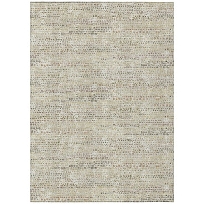 9' X 12' Ivory And Beige Abstract Washable Indoor Outdoor Area Rug HomeRoots