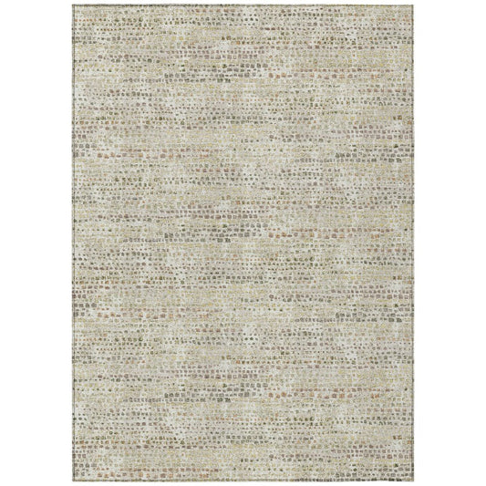 9' X 12' Ivory And Beige Abstract Washable Indoor Outdoor Area Rug HomeRoots
