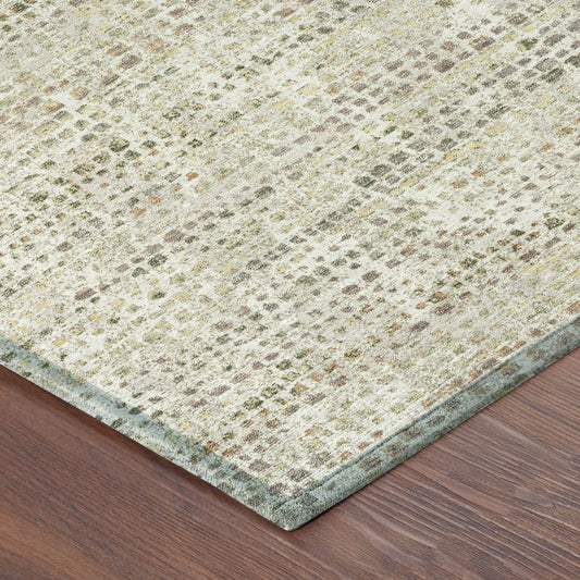10' X 14' Ivory And Beige Abstract Washable Indoor Outdoor Area Rug HomeRoots