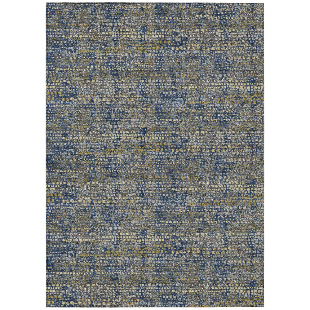 8' X 10' Navy Blue And Blue Abstract Washable Indoor Outdoor Area Rug HomeRoots