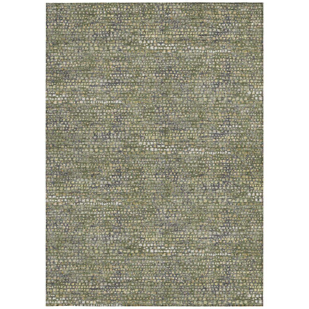 5' X 8' Olive Green And Green Abstract Washable Indoor Outdoor Area Rug HomeRoots