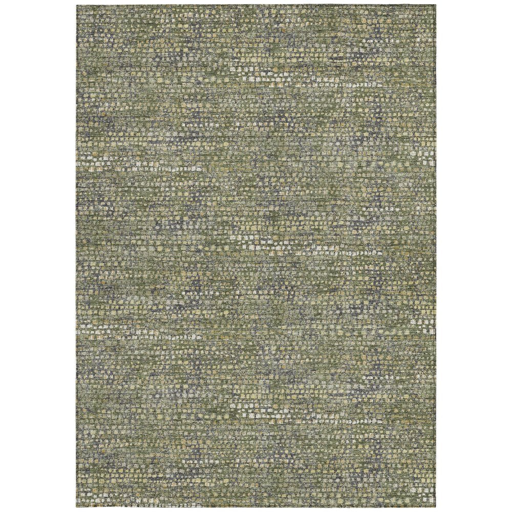 5' X 8' Olive Green And Green Abstract Washable Indoor Outdoor Area Rug HomeRoots