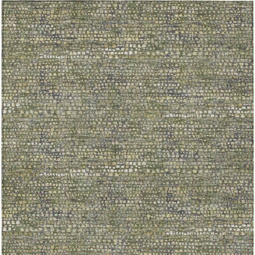 9' X 12' Olive Green And Green Abstract Washable Indoor Outdoor Area Rug HomeRoots