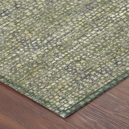 9' X 12' Olive Green And Green Abstract Washable Indoor Outdoor Area Rug HomeRoots