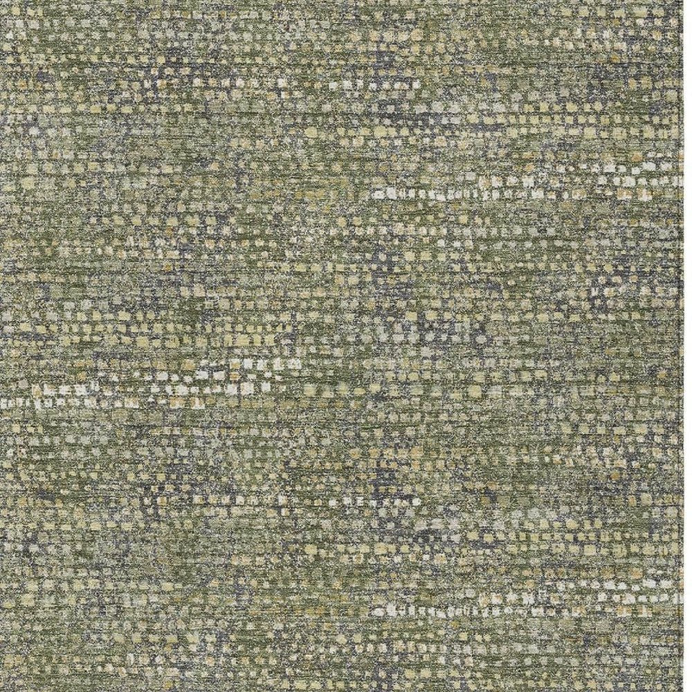 10' X 14' Olive Green And Green Abstract Washable Indoor Outdoor Area Rug HomeRoots