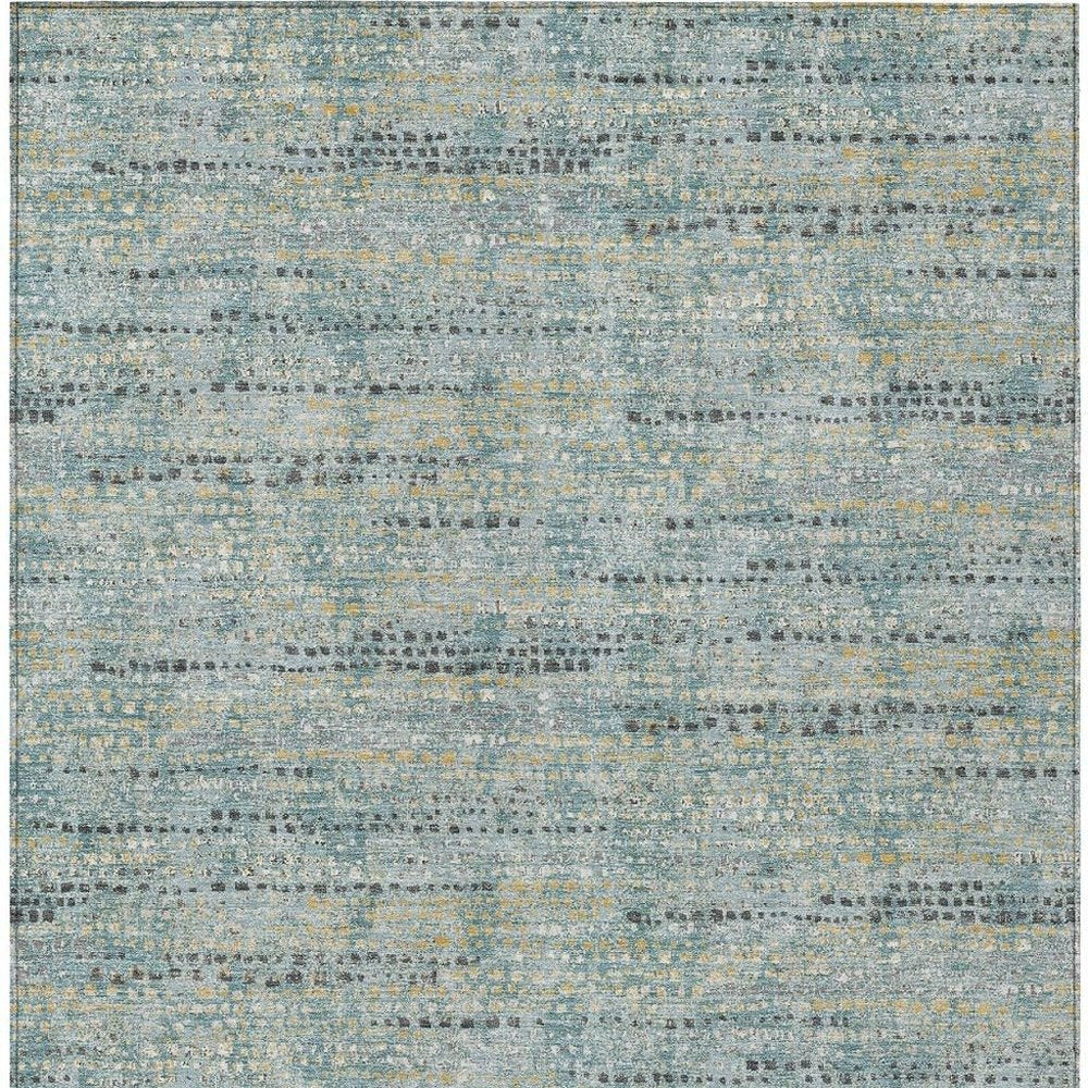 8' X 10' Teal Blue And Pewter Abstract Washable Indoor Outdoor Area Rug HomeRoots