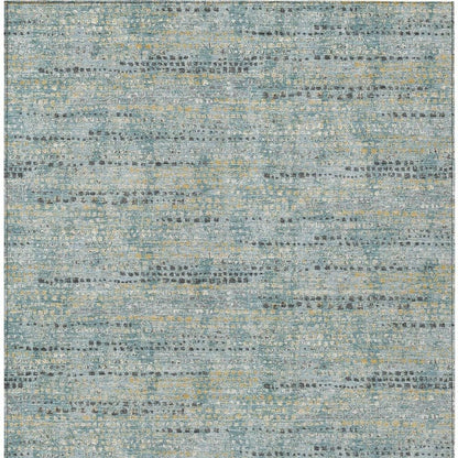 8' X 10' Teal Blue And Pewter Abstract Washable Indoor Outdoor Area Rug HomeRoots