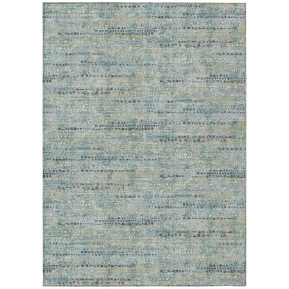 8' X 10' Teal Blue And Pewter Abstract Washable Indoor Outdoor Area Rug HomeRoots