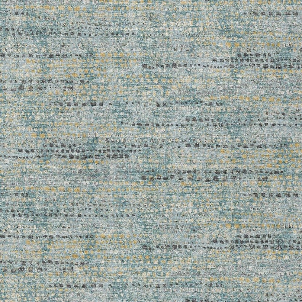9' X 12' Teal Blue And Pewter Abstract Washable Indoor Outdoor Area Rug HomeRoots