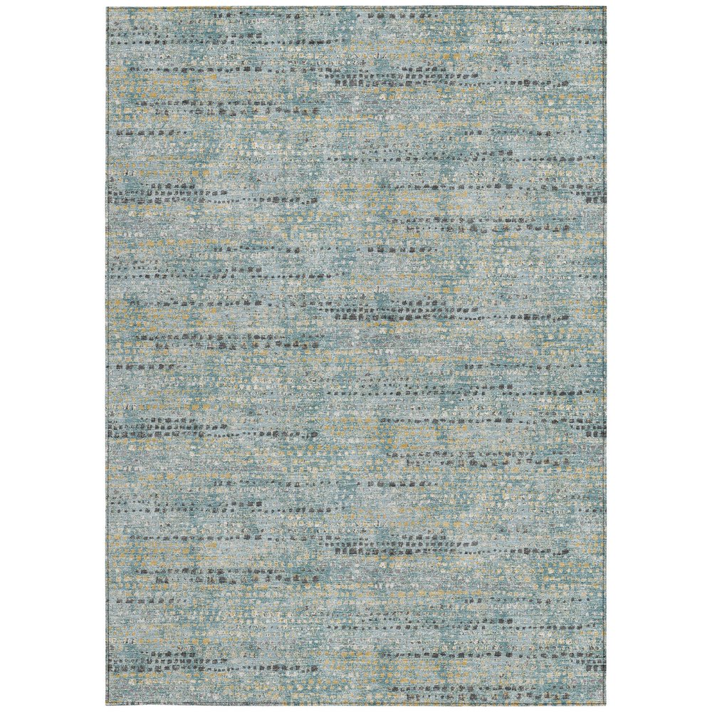 10' X 14' Teal Blue And Pewter Abstract Washable Indoor Outdoor Area Rug HomeRoots