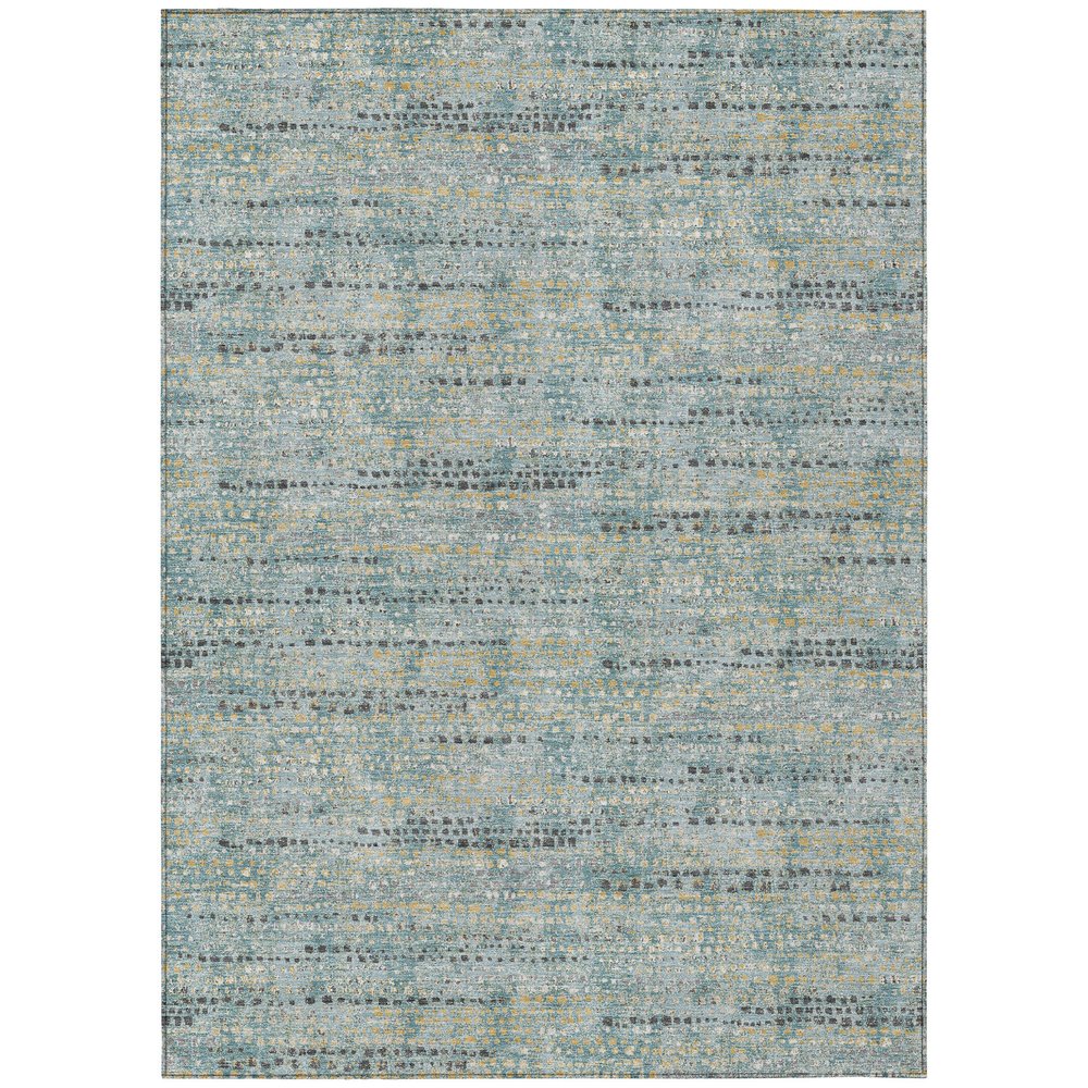 10' X 14' Teal Blue And Pewter Abstract Washable Indoor Outdoor Area Rug HomeRoots
