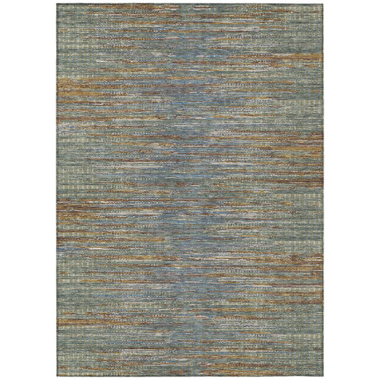 5' X 8' Green And Gray Abstract Washable Indoor Outdoor Area Rug HomeRoots