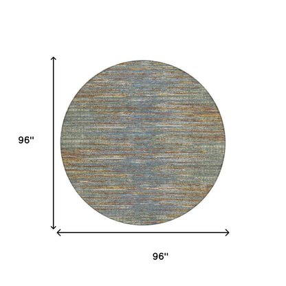 8' Green And Gray Round Abstract Washable Indoor Outdoor Area Rug HomeRoots
