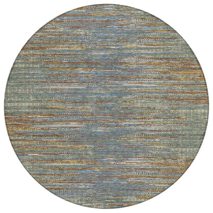 8' Green And Gray Round Abstract Washable Indoor Outdoor Area Rug HomeRoots