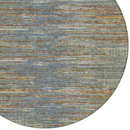 8' Green And Gray Round Abstract Washable Indoor Outdoor Area Rug HomeRoots