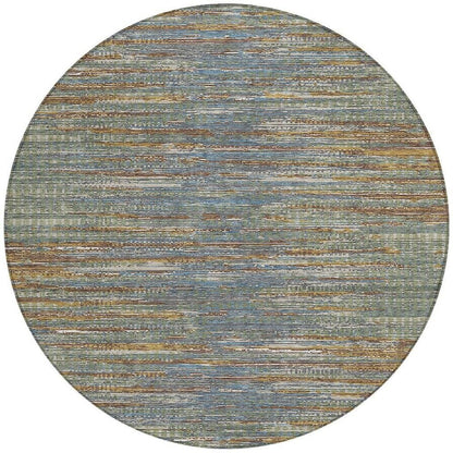 8' Green And Gray Round Abstract Washable Indoor Outdoor Area Rug HomeRoots