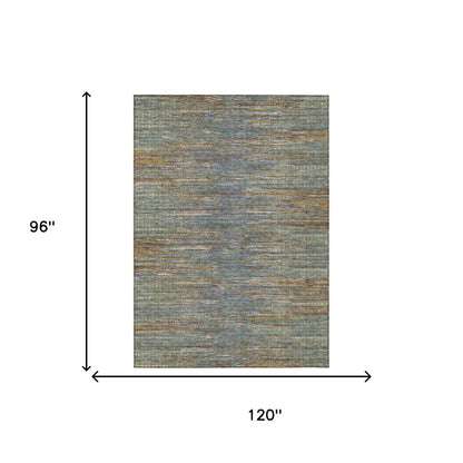 8' X 10' Green And Gray Abstract Washable Indoor Outdoor Area Rug HomeRoots