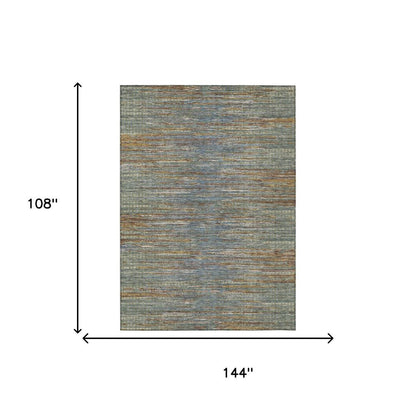 9' X 12' Green And Gray Abstract Washable Indoor Outdoor Area Rug HomeRoots