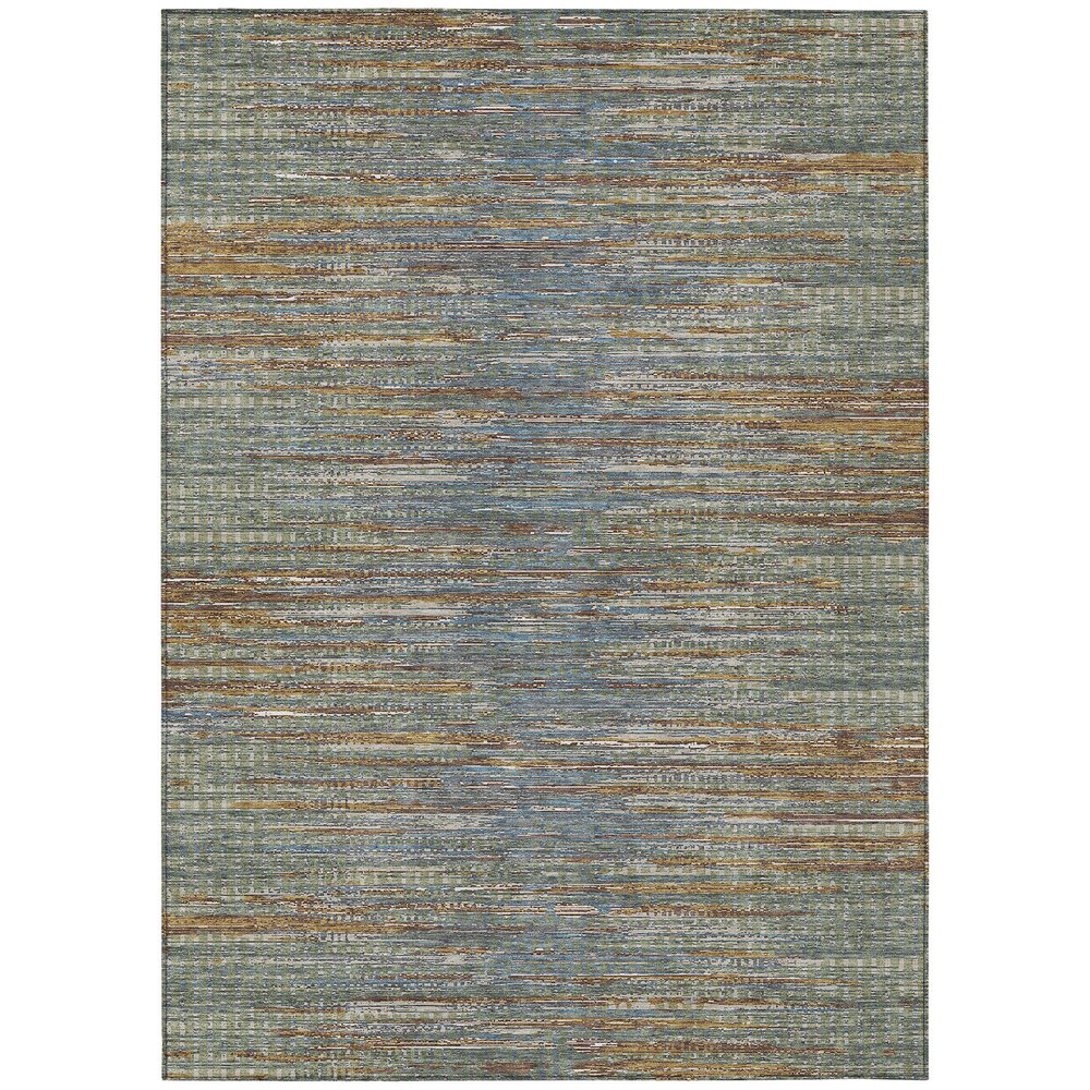 9' X 12' Green And Gray Abstract Washable Indoor Outdoor Area Rug HomeRoots