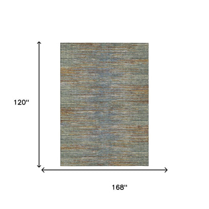 10' X 14' Green And Gray Abstract Washable Indoor Outdoor Area Rug HomeRoots