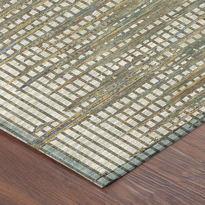 3' X 5' Beige And Brown Abstract Washable Indoor Outdoor Area Rug HomeRoots