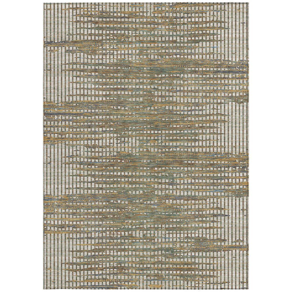 5' X 8' Beige And Brown Abstract Washable Indoor Outdoor Area Rug HomeRoots