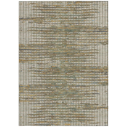 5' X 8' Beige And Brown Abstract Washable Indoor Outdoor Area Rug HomeRoots