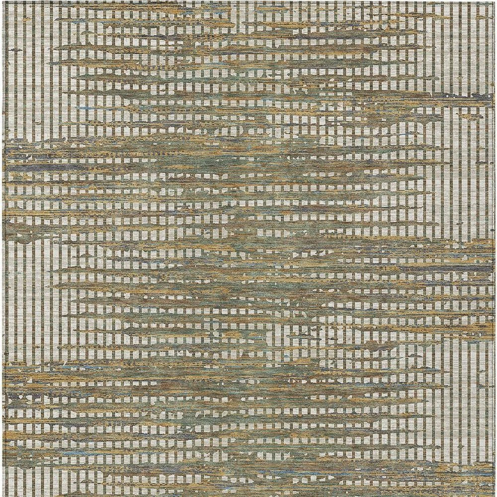 8' X 10' Beige And Brown Abstract Washable Indoor Outdoor Area Rug — view 5