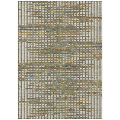 8' X 10' Beige And Brown Abstract Washable Indoor Outdoor Area Rug HomeRoots