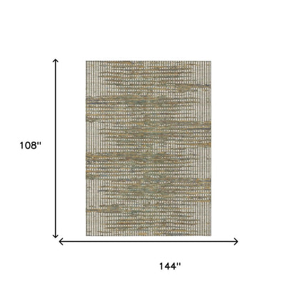 9' X 12' Beige And Brown Abstract Washable Indoor Outdoor Area Rug HomeRoots