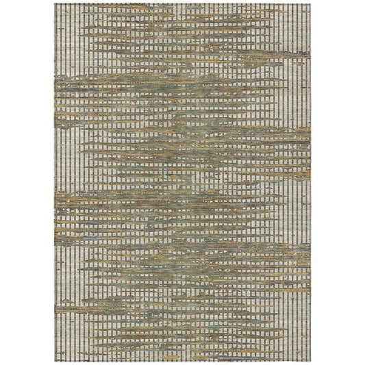 9' X 12' Beige And Brown Abstract Washable Indoor Outdoor Area Rug HomeRoots