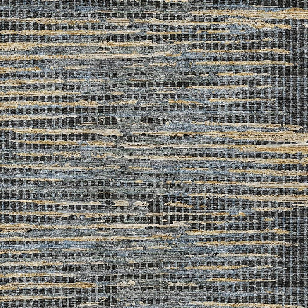 3' X 5' Black And Graphite Abstract Washable Indoor Outdoor Area Rug HomeRoots