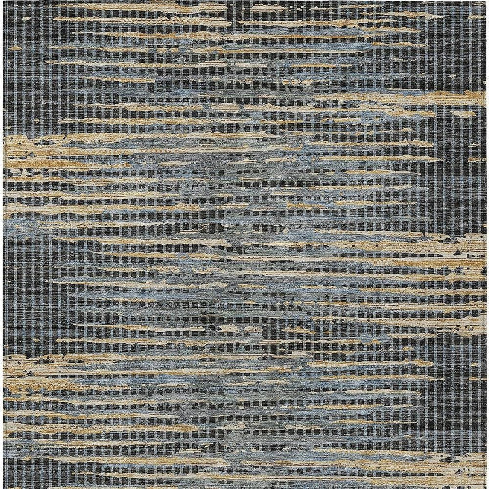 3' X 5' Black And Graphite Abstract Washable Indoor Outdoor Area Rug HomeRoots