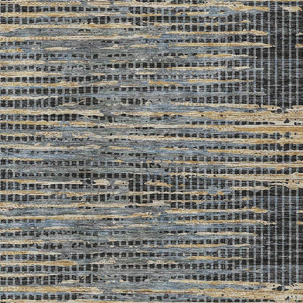 8' X 10' Black And Graphite Abstract Washable Indoor Outdoor Area Rug HomeRoots