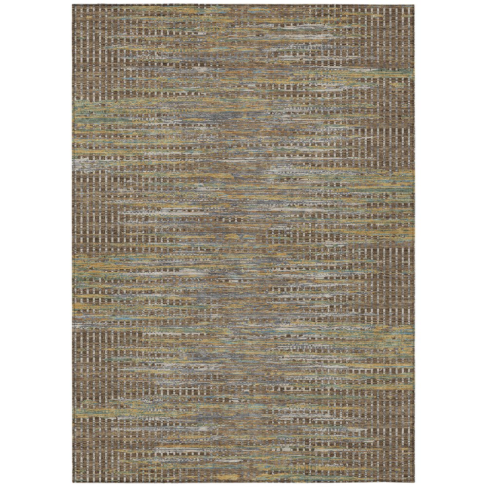 3' X 5' Brown And Taupe Abstract Washable Indoor Outdoor Area Rug HomeRoots