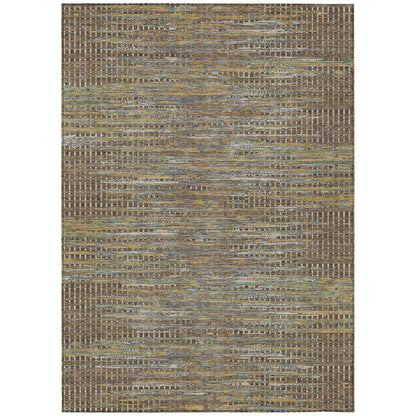 3' X 5' Brown And Taupe Abstract Washable Indoor Outdoor Area Rug HomeRoots