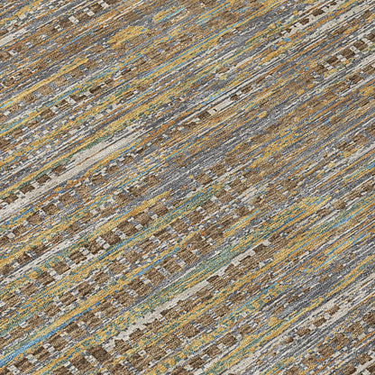 3' X 5' Brown And Taupe Abstract Washable Indoor Outdoor Area Rug HomeRoots