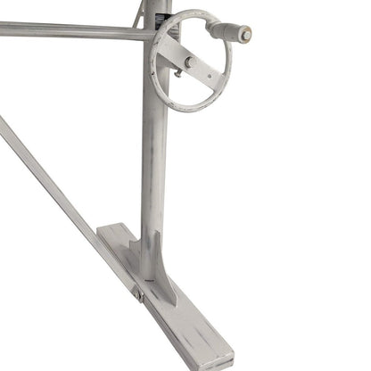 Adjustable Light Gray and Charcoal Solid Wood and Iron Trestle Standing Desk HomeRoots
