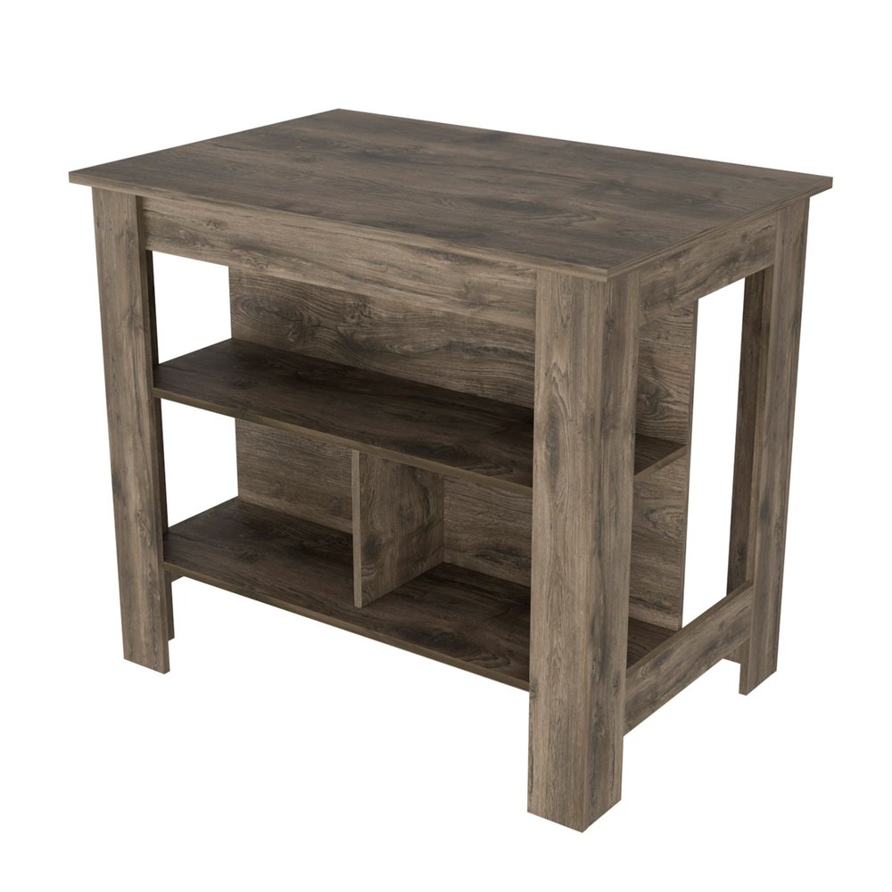 28" Brown Wood Kitchen Island — view 2