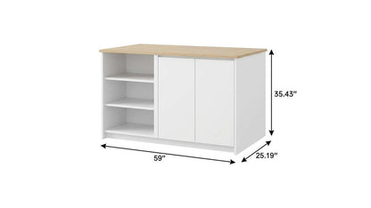 25" White Wood Kitchen Island HomeRoots