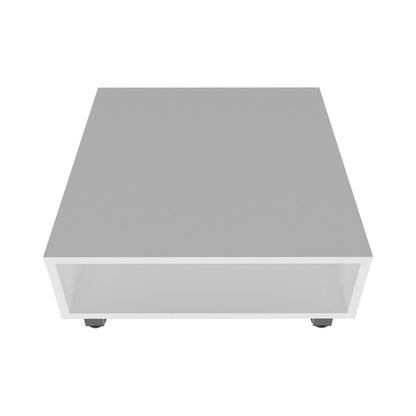 30" White And Silver Wood Square Coffee Table HomeRoots