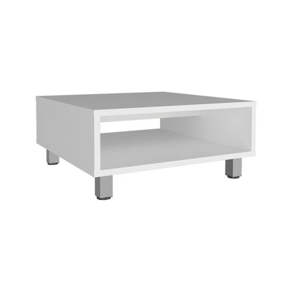30" White And Silver Wood Square Coffee Table HomeRoots