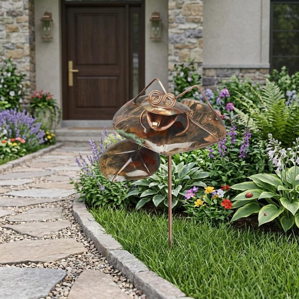 5" Copper Frog Garden Stake — view 4