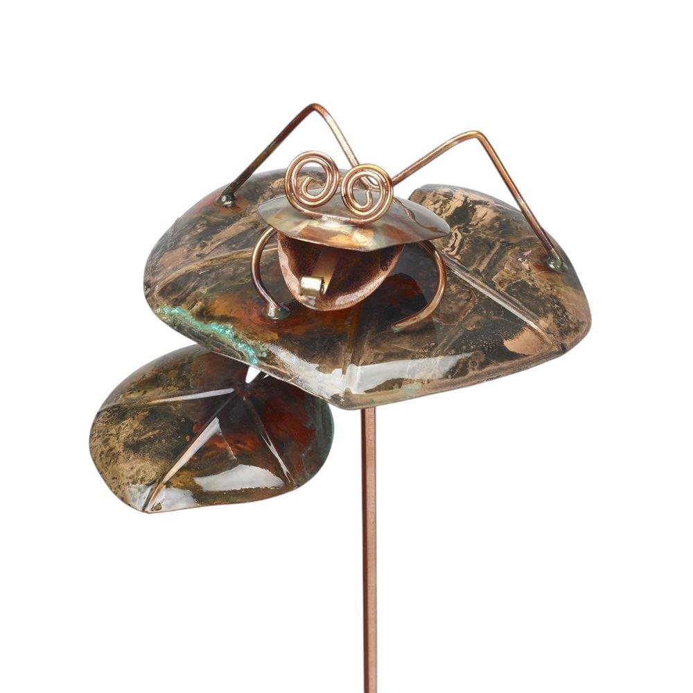5" Copper Frog Garden Stake — view 1